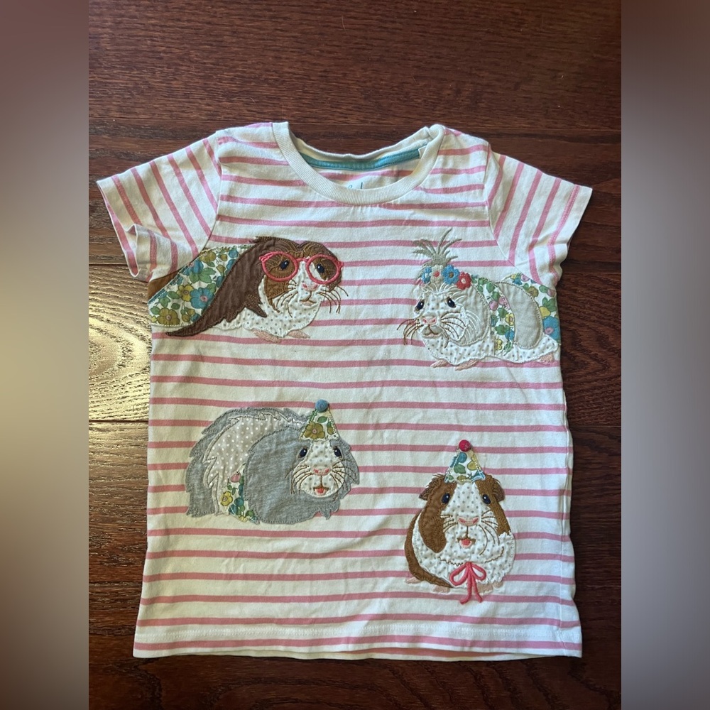 Mini Boden Guinea Pig party hats shirt (imperfect)